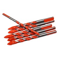 Foret triangulaire orange robuste de 6 mm à pointe en carbure pour le perçage de carreaux, verre, bois et briques