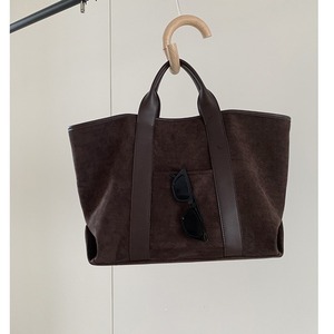 Borsa a Mano Doppia Rou Rou <span class=keywords><strong>Chen</strong></span> Whiterm <span class=keywords><strong>in</strong></span> Stile Coreano, Autunno Inverno, Retrò <span class=keywords><strong>in</strong></span> Pelle Scamosciata, Grande Capacità, Aperta, <span class=keywords><strong>in</strong></span> Poliestere, Semplice e alla Moda - Product Image 1