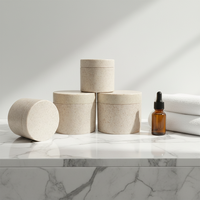 Contenant cosmétique personnalisé biodégradable en paille de blé et PE de 50 ml, 100 ml, 250 ml, 500 ml pour masque facial et pot de crème