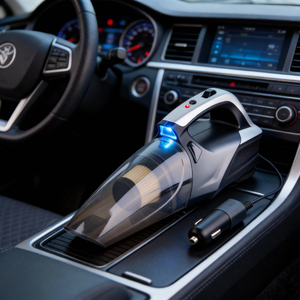 Aspirateur de voiture 12V efficace avec compresseur d'air numérique et lampe LED, idéal pour les chauffeurs de VTC et les voyageurs nocturnes - Product Image 3