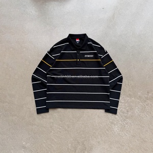 Clothing Manufacturer Polos Button up <b>Shirts</b> <b>for</b> <b>Men</b> Stripe Design 100% Cotton Oversized Heavyweight Long Sleeve T <b>Shirt</b> Custom - Product Image 1