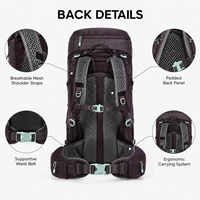 Sac à dos de randonnée et de camping personnalisé 45L, résistant à l'abrasion, respirant, pour sports de plein air