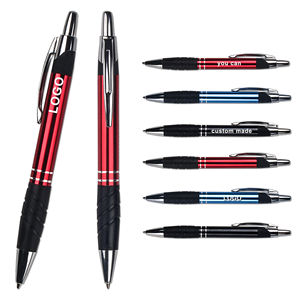 Stylos à bille en métal à pression, nouveau design, très demandés, avec logo personnalisé imprimé sur caoutchouc souple, pour cadeau d'entreprise - Product Image 1