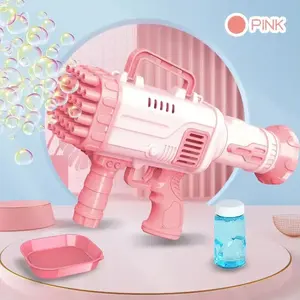 2023 New 32 Holes Electric Bubble Gun Machine Soap Bubbles Magia Para Crianças Bazooka Bubble Gun Automática