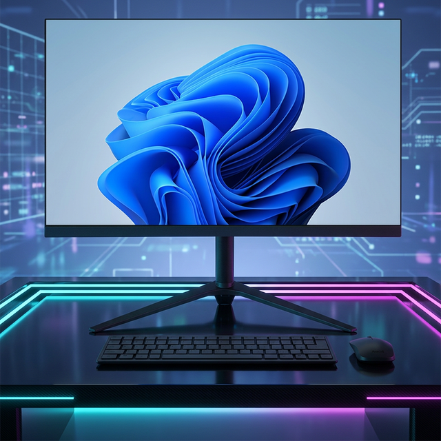 23.8inch Core I7 Pc Gamer Gpd Micro Pc Ai Server with Multiple Gpu 8GB 16GB 32GB RAM 1TB SSD AIO Computer All in One Pc Gaming