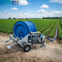 Système d'irrigation par aspersion autopropulsé compact en métal avec pompe, boîte de vitesses, télécommande, économie d'eau automatique, robuste et durable