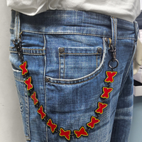 Rantai Celana Jeans Logam Hipoalergenik Ramah Lingkungan Yogoo yang Dipersonalisasi, Rantai Celana Kupu-kupu Enamel Tahan Luntur, Pabrik Kustom