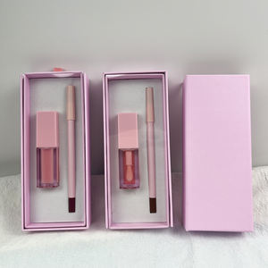 自有品牌2合1液体唇彩油唇线笔套装批发豪华唇彩套装包装 - Product Image 6