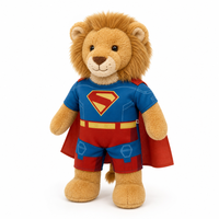 Accessoires de poupée lion super-héros en coton doux personnalisés, vêtements amovibles, combinaison et cape pour enfants, cadeaux d'anniversaire, vente en gros
