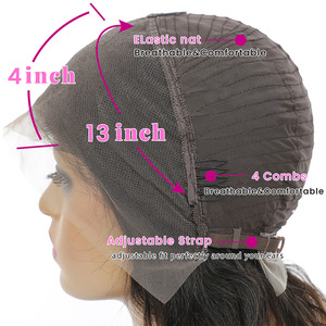 Perruques Courtes Bouclées en Gros, Perruque à Franges Ondulées pour Femmes Noires, Perruques Bob Brésiliennes Naturelles en Cheveux Humains avec Dentelle Frontale - Product Image 5