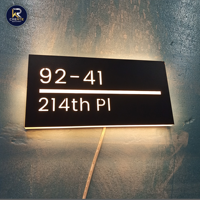 Enseigne personnalisée en lettres rétroéclairées par LED, finition miroir acrylique, plaque de nom d'adresse, signalétique d'entreprise