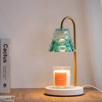 Lampe chauffe-cire électrique personnalisée en gros pour la décoration intérieure, avec abat-jour en verre à intensité variable