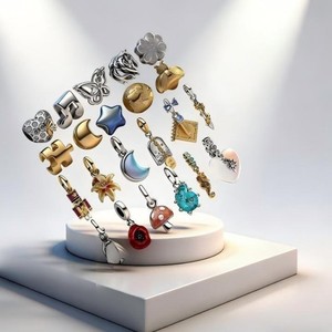 Nouveau Pendentif Original en Argent Sterling 925, Motifs Lune, Cœur, Nœud, <span class=keywords><strong>Tortue</strong></span>, Ours, Compatible avec Colliers et Bracelets pour Femmes, Bijou Exquis, Cadeau - Product Image 5