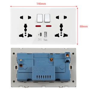 Toma de corriente USB tipo C de doble conmutación, toma de pared Universal de 4 vías de carga rápida, Smart Life UK, interruptor de pared inteligente de un solo polo - Product Image 1