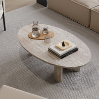 Table basse personnalisable en pierre naturelle style Wabi-sabi, table d'appoint moderne légèrement luxueuse pour villas, salons vintage