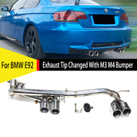 Ujung Knalpot Stainless Steel untuk 05-12 Seri 3 E46 E90 E92 E93 320i 325i 328 330 Ubah Bumper M3 M4