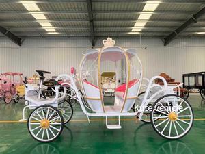 Charrette royale de mariage en forme de citrouille pour princesse, chariot électrique de tourisme à chevaux - Product Image 2