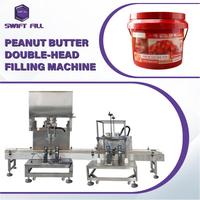 Mesin Pengisi Pasta Dua Kepala dengan Konveyor Belt Capper, Baja Anti Karat 316 Food Grade, untuk Madu, Selai Kacang, Botol Kaca, Semi-Otomatis