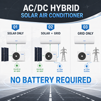 Climatiseur hybride solaire + réseau AC/DC 36000 BTU pour usage domestique, à onduleur DC, mural, refroidissement et chauffage, 80-380V AC 110-240V, SANYO R32