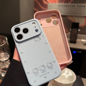 เคสโทรศัพท์มือถือลายการ์ตูนคิตตี้สีพื้นน่ารัก สำหรับ iPhone 17 air 16 15 pro max  วัสดุซิลิโคน พิมพ์ลาย UV  ลายการ์ตูน  ฝาหลัง - Product Image 4