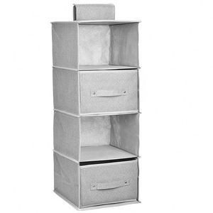 Custom 4-Tier Hanging Closet Storage Organizer Simple Houseware with 4 Shelves Removable <b>Drawers</b> Stainless Steel Double Layers - Product Image 3