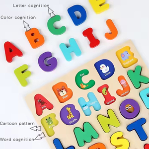 Diskon besar Set papan teka-teki Jigsaw 3D kayu alfabet dan angka Montessori mainan pembelajaran edukasi untuk anak laki-laki dan perempuan - Product Image 5