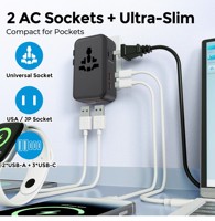 70W GAN Pengisi Daya Cepat Internasional Universal Adaptor Perjalanan Universal Adaptor Colokan Dunia