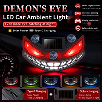 Lampe de signalisation LED dynamique à énergie solaire « Devil Eye » avec ventouse, lampe triangulaire pour fenêtre de voiture ou camion, modification extérieure