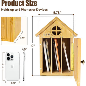 Wooden Storage <b>Box</b> <b>Small</b> House Design Multi Compartment Desktop Organizer Solid Wood Home Office Use - Product Image 3
