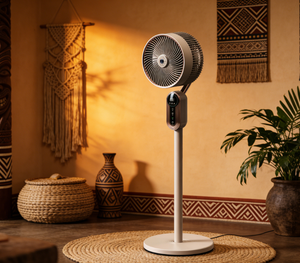 Ventilateur sur pied 50W à économie d'énergie, tête réglable, montage facile pour chambre australienne - Product Image 1