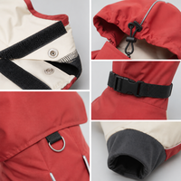 Impermeable para Perros con Cobertura Total y Protección Abdominal, Reflectante, Diseño Moderno de Cuatro Patas, Bloques de Color, Ropa de Verano para Perros al Aire Libre