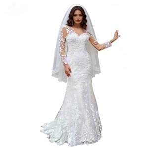 chinese dress ladies Liana Trumpet/Mermaid Illusion Ivory/Nude Wedding dress