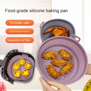 Vente chaude pour <span class=keywords><strong>Amazon</strong></span> <span class=keywords><strong>Friteuse</strong></span> à <span class=keywords><strong>air</strong></span> transfrontalière Plateau de cuisson Moule en silicone de qualité alimentaire épaissi pour la cuisson de gâteaux pliants pour la cuisson - Product Image 5