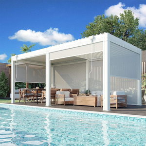 Pergola extérieure <span class=keywords><strong>en</strong></span> aluminium avec lames orientables, facilement assemblable, résistante au vent et à l'eau, tailles OEM 3x3 3x4 4x3 4x4 4x5 <span class=keywords><strong>4x6</strong></span> 6x3 6x4 6x5 6x6m - Product Image 4