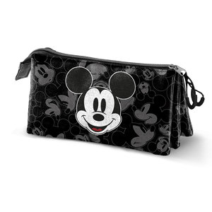 Estuche Triple para Lápices de Mickey Mouse de Karactermania, con Cierre de Tela, Color Negro, para la Escuela y la Oficina - Product Image 1