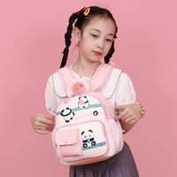 Tas Ransel Sekolah Set Oxford Anti Air Motif Kartun Modis dengan Ritsleting untuk Anak Perempuan Grosir