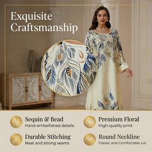 ชุดเดรสพิมพ์ลายทรงหลวมสำหรับผู้หญิง สวมใส่ได้ทุกวันในช่วงฤดูร้อน ขายส่ง - Product Image 2