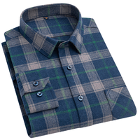 Chemise habillée décontractée à manches longues en popeline 100 % coton teint en fil respirante à carreaux pour homme, avec logo personnalisé, vente en gros