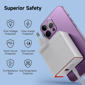 <span class=keywords><strong>Chargeur</strong></span> mural de voyage double port 75W GaN ignifuge PD 3.0 avec prise indienne pour téléphone portable et ordinateur portable V30 vivo V40 <span class=keywords><strong>Super</strong></span> <span class=keywords><strong>Vooc</strong></span> - Product Image 6