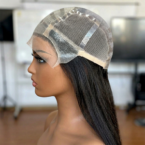 2025 nouveau Design pleine perruque vierge cheveux raides pour dentelle Transparent médical perruque Base petit noeud naturel noir pour les femmes blanches - Product Image 1