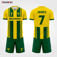 Maillots de football personnalisés avec design par sublimation vert et blanc pour équipe unisexe, vêtements de sport pour hommes, femmes et enfants, uniforme de football