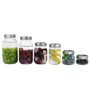 Bocaux en verre ronds en gros de 6oz, 8oz, 12oz, 16oz, 26oz, 34oz, transparents avec couvercle à vis en aluminium pour salades, confitures et conserves - Product Image 5