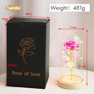 YACHEN Décorations de cadeau de fête des mères pour la Saint-Valentin de qualité supérieure Eternal Galaxy Rose Forever Rose In Glass Dome With Led Lights - Product Image 4