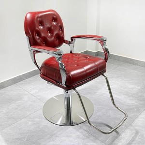 Chaise de barbier vintage en aluminium pour atelier et salon, mobilier de coiffure - Product Image 2