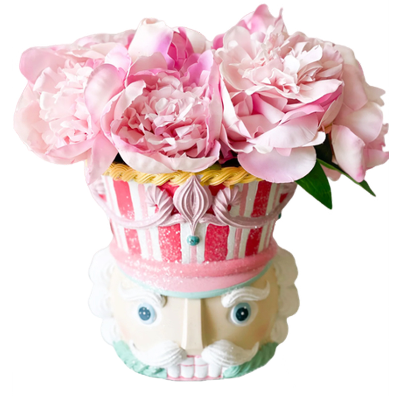 Рождественская Кухня, роскошное украшение для конфет, центральный элемент, пастельный полимер, контейнер с блестками, розовая ваза для орехов