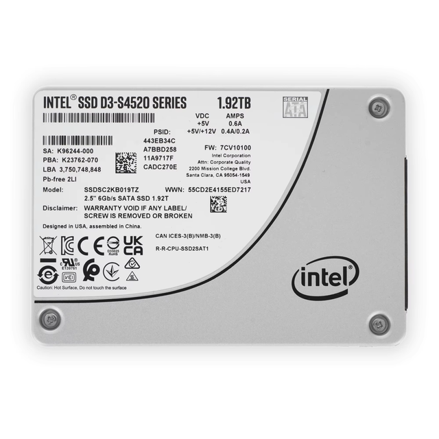 Intel SSDSC2KB019TZ S4520 1.92T Enterprise SSD Solid State Drive SATA