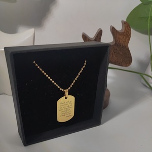 Gravierte Philosophie Wörter personal isierte Edelstahl quadratischen Charme 18 Karat Gold Schmuck Rechteck Anhänger Tags Halskette Frauen Männer - Product Image 4