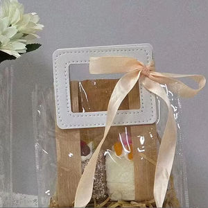 Custom Promotion Transparent Tote Bag Small Giveaway Gift Bag Plastic clear Bag with Handles - Product Image 1