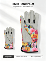 Gants de jardinage pour femmes à imprimé floral, paume souple, anti-abrasion, protection pour le jardinage, travaux de paysagisme