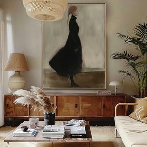 Peinture à l'huile vintage peinte à la main, représentant des personnes, pour la décoration intérieure, la maison et le bureau, vente en gros - Product Image 1